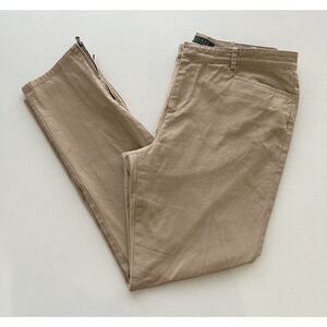 Lauren Ralph Lauren Ankle Zipper Tapered Slim Stretch Khaki Pants Size 10 Tan